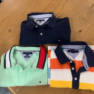 Tommy Hilfiger Navy, Mint & Multi-Stripe Polo Trio